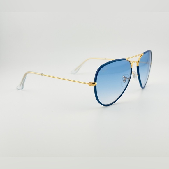 Ray-Ban Aviator Full Color Legend Sunglasses RB3025JM Light Blue Lens Gold Frame